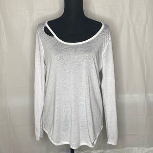 Chaser White Long Sleeve Cutouts V Back Size L